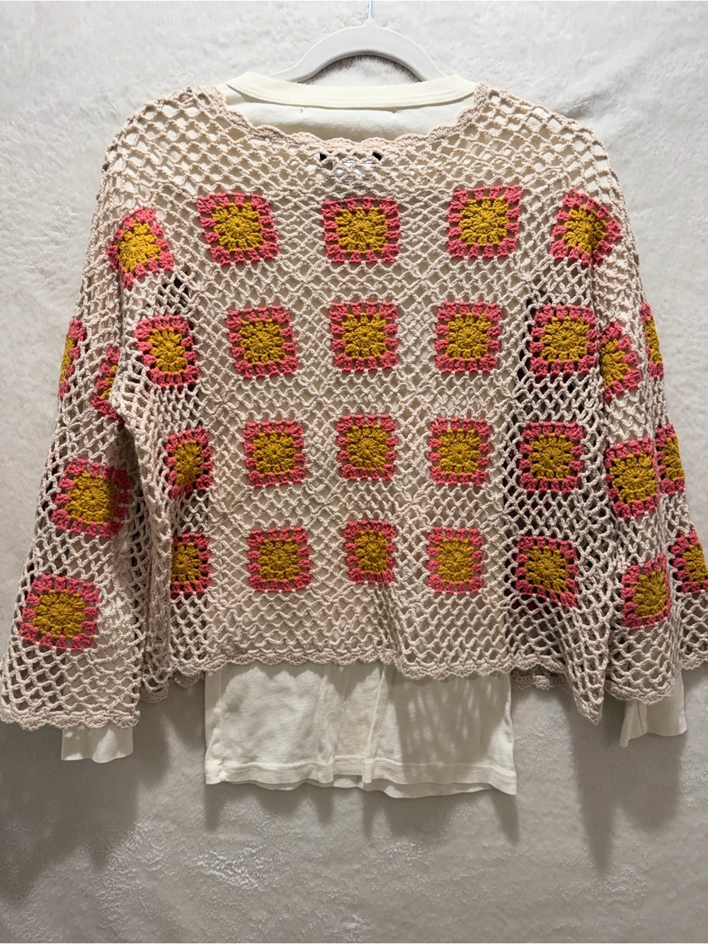 Michael Stars Charlie B Crochet Granny Square Layered Sweater Set - Picture 9 of 11